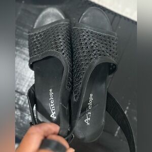 NWOT Antelope Woven Leather Wedge